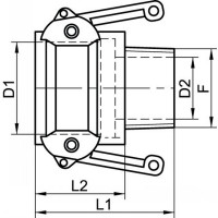 Coupleur filetage gaz conique type B inox 316 - Étanchéité Coupleur filetage gaz conique type B inox 316 - Étanchéité