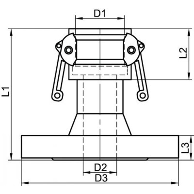 Coupleur sur bride à collerette PN10/16 inox 316 - Étanchéité