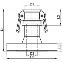 Coupleur sur bride à collerette PN10/16 inox 316 - Étanchéité Coupleur sur bride à collerette PN10/16 inox 316 - Étanchéité