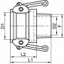 Coupleur filetage gaz conique type B inox 316 - Étanchéité