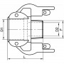 Coupleur sécurisé filetage gaz conique inox 316 - Raccord fiable