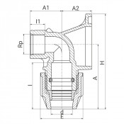 Applique murale Série 7 taraudée - Filet conique - ISO 7-1 - PLASSON