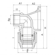 Applique murale Série 7 taraudée - Filet conique - ISO 7-1 - PLASSON