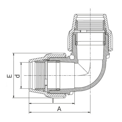 Coude à 90° à compression millenium Série 7 - PLASSON