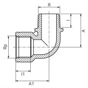 Coude à 90° fileté x taraudé Série 7 - PLASSON