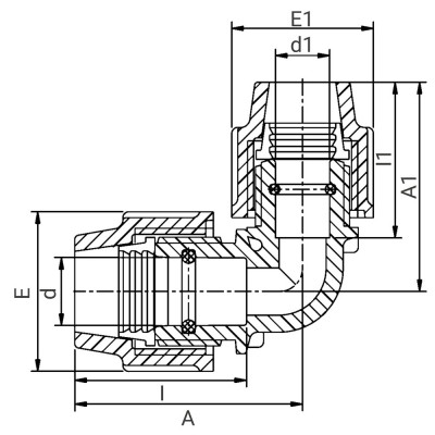 Coude à 90° réduit à compression Série 7 - PLASSON