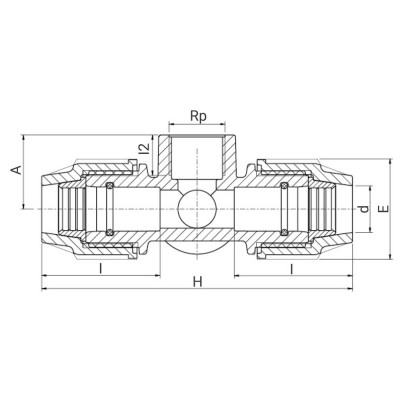 Croix à compression Série 7 avec dérivation taraudée - PLASSON