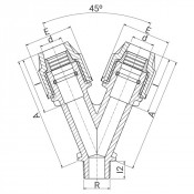 Raccord Y fileté Série 7 - Filet conique - ISO 7-1 - PLASSON