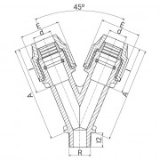 Raccord Y fileté Série 7 - Filet conique - ISO 7-1 - PLASSON