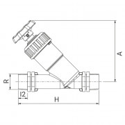 Robinet à soupape oblique Série 7 - Embouts filetés ISO 7-1 - Joints NBR - PLASSON