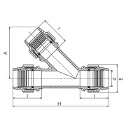 Té à 45° à compression Série 7 - PLASSON