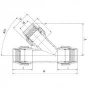 Té à 45° millenium à compression Série 7 - PLASSON