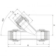 Té à 45° millenium à compression Série 7 - PLASSON