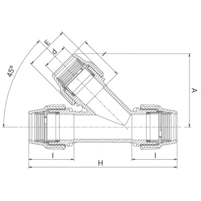 Té à 45° millenium à compression Série 7 - PLASSON
