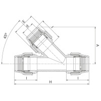 Té à 45° millenium à compression Série 7 - PLASSON