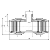 Té à 90° à compression Série 7 avec dérivation filetée - Filet conique - ISO 7-1 - PLASSON Té à 90° à compression Série 7 avec dérivation filetée - Filet conique - ISO 7-1 - PLASSON