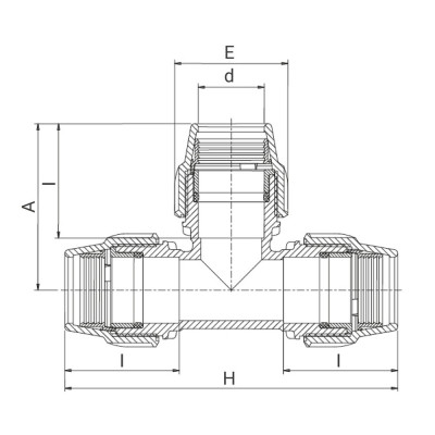 Té égal à 90° millenium à compression Série 7 - PLASSON