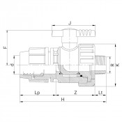 Vanne 1/4 de tour Série 7 - Compression x filetée ISO 7-1 - PLASSON