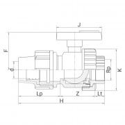 Vanne simple union Série 7 - Compression x taraudée ISO 7-1 - PLASSON