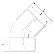 Coude PVC à 45° piscine - PLASSON