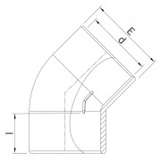 Coude PVC à 45° piscine - PLASSON