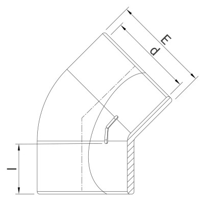 Coude PVC à 45° piscine - PLASSON