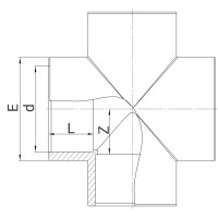 Croix PC à 90° Piscine - PLASSON Croix PC à 90° Piscine - PLASSON