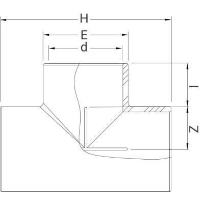 Té PVC à 90° Piscine - PLASSON