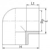 Coude PVC à 90° taraudé - PLASSON