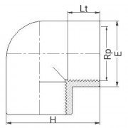 Coude PVC à 90° taraudé - PLASSON