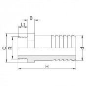 Douille PVC cannelée filetée - PLASSON