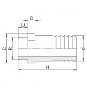 Douille PVC cannelée filetée - PLASSON