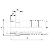Douille PVC cannelée filetée - PLASSON Douille PVC cannelée filetée - PLASSON