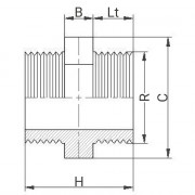Mamelon double PVC fileté - PLASSON