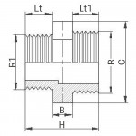 Mamelon double PVC réduit fileté - PLASSON