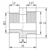 Mamelon double PVC réduit fileté - PLASSON