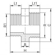 Mamelon double PVC réduit fileté - PLASSON