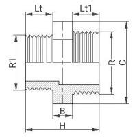 Mamelon double PVC réduit fileté - PLASSON Mamelon double PVC réduit fileté - PLASSON