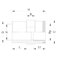 Manchon PVC avec bague de renfort - Mâle à coller sur D - Femelle réduit à coller sur d - Taraudé su Manchon PVC avec bague de renfort - Mâle à coller sur D - Femelle réduit à coller sur d - Taraudé su