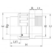 Manchon PVC union 3 pièces - Taraudé sur Rp - Fileté sur R - PLASSON