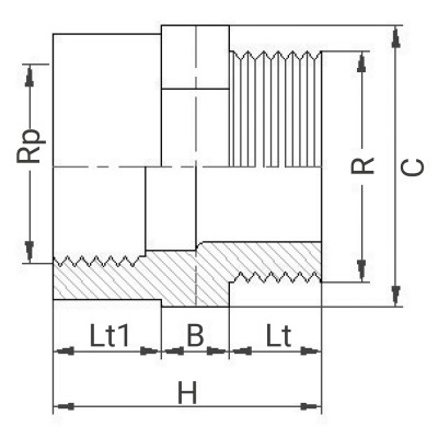 Réduction PVC - Taraudée sur Rp - Filetée sur R - PLASSON