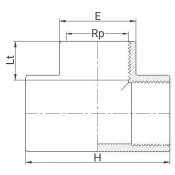 Té PVC à 90° taraudé - PLASSON