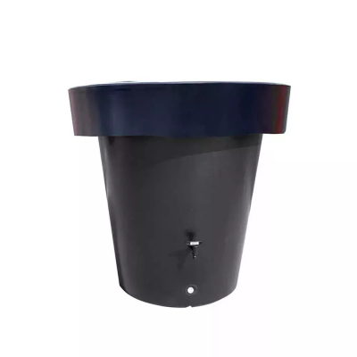 Cuve décorative de récupération d'eau 400 L noire, grise et taupe