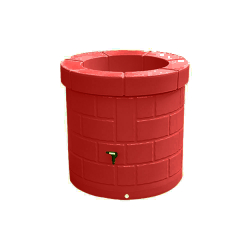 Cuve décorative imitation puits 340 L, rouge, orange ou jaune