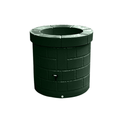 Cuve décorative imitation puits 340 L vert foncé, noir, gris ou blanc