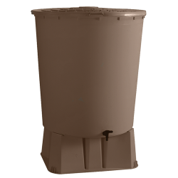 Récupérateur d'eau rond 200 L marron avec ou sans support