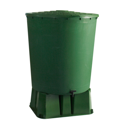 Récupérateur d'eau rond 200 L vert avec ou sans support