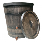 Tonneau conique pour eau de pluie décoratif de 300 L 