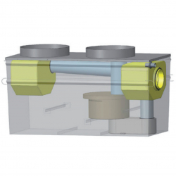 Séparateur à hydrocarbures en acier avec ByPass 50 L/s  - 5000 L