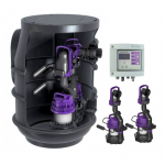 Poste de relevage AQUALIFT F Basic pour eaux chargées 2 pompes